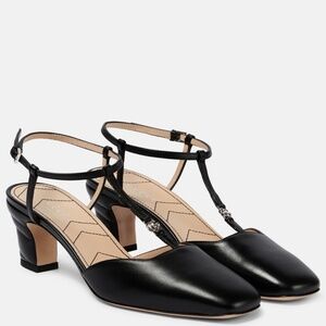 Gucci Petite Double GG leather slingback pumps